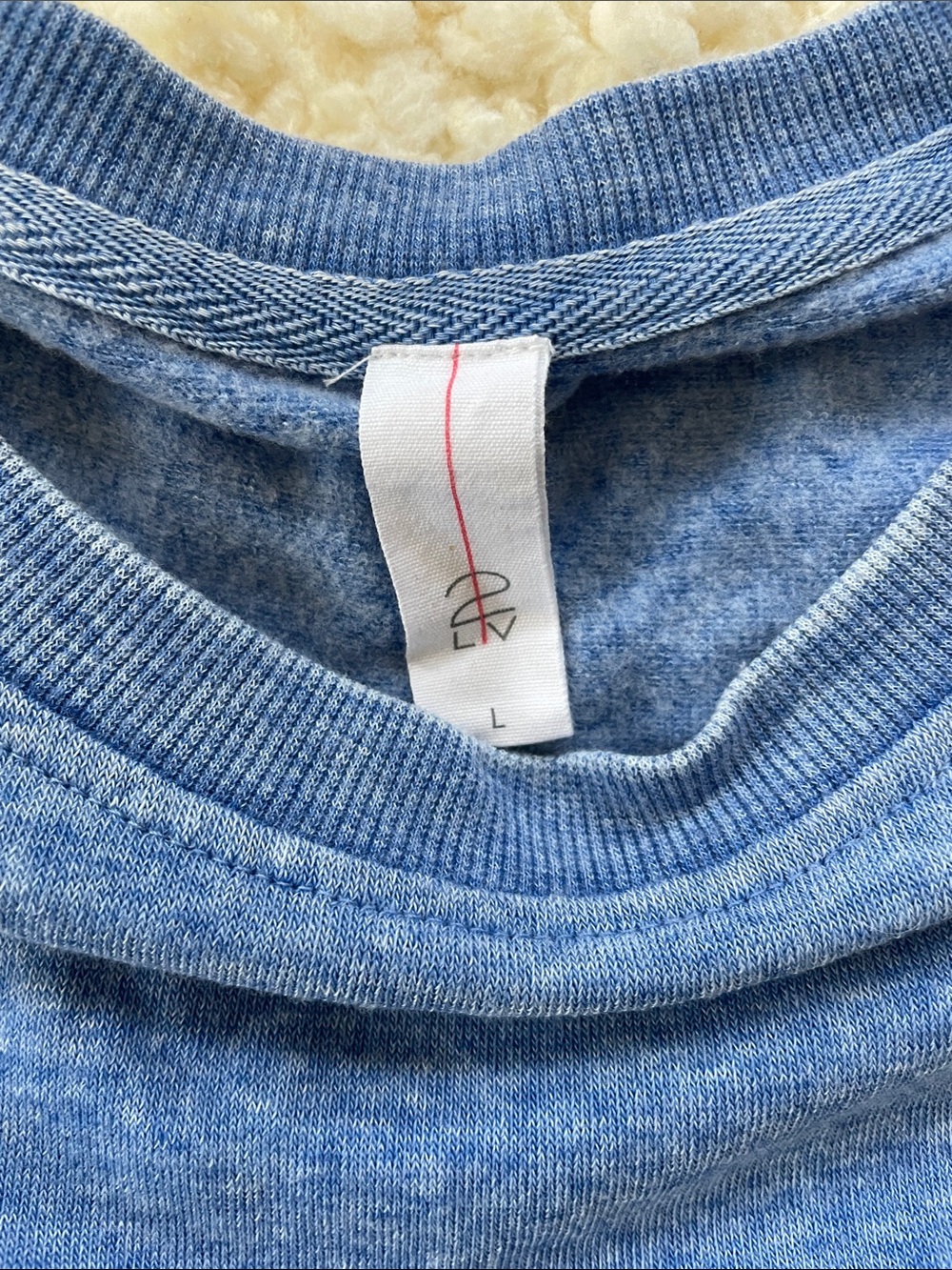 Heathered Blue Ruffle-Shoulder Crew Sweatshirt - Picture 2 of 8